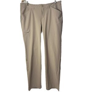 Eddie Bauer Pants Womens 14 Tan Nylon Blend Roll Tab Hiking Outdoor Gorpcore